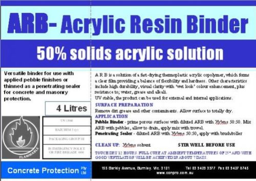 A R B -Acrylic Resin Binder - Concrete Protection